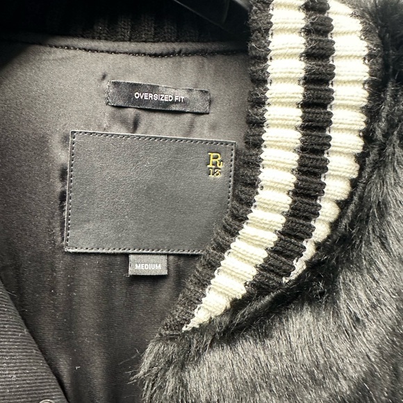 Black Furry Faux-fur Bomber Jacket - Picture 9 of 10